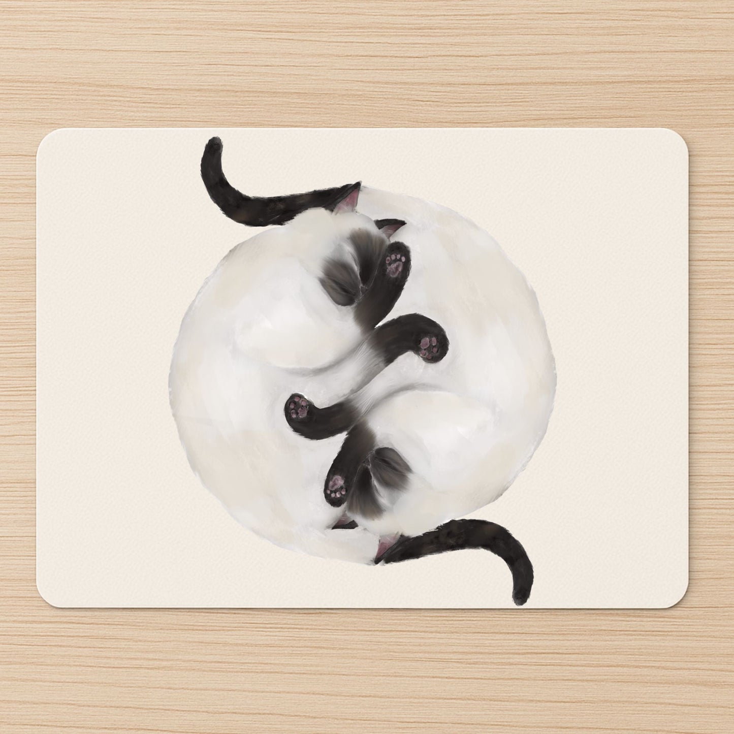 Sleeping Siamese Cats Mousepad - MerikaArt