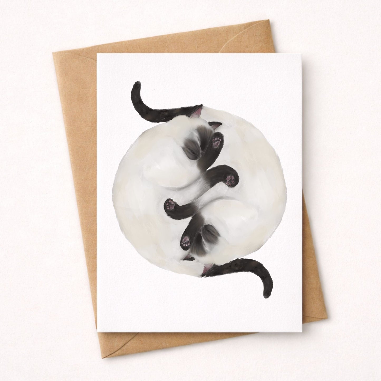 Sleeping Siamese Cats Postcard - MerikaArt
