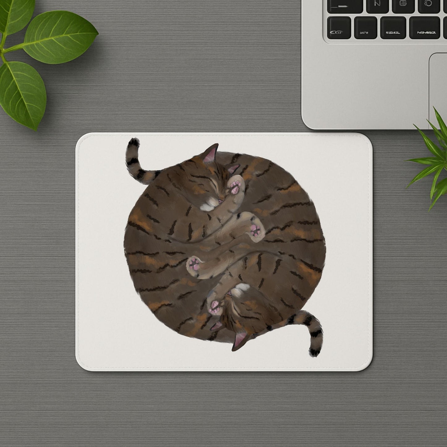 Sleeping Tabby Cat Mousepad - MerikaArt