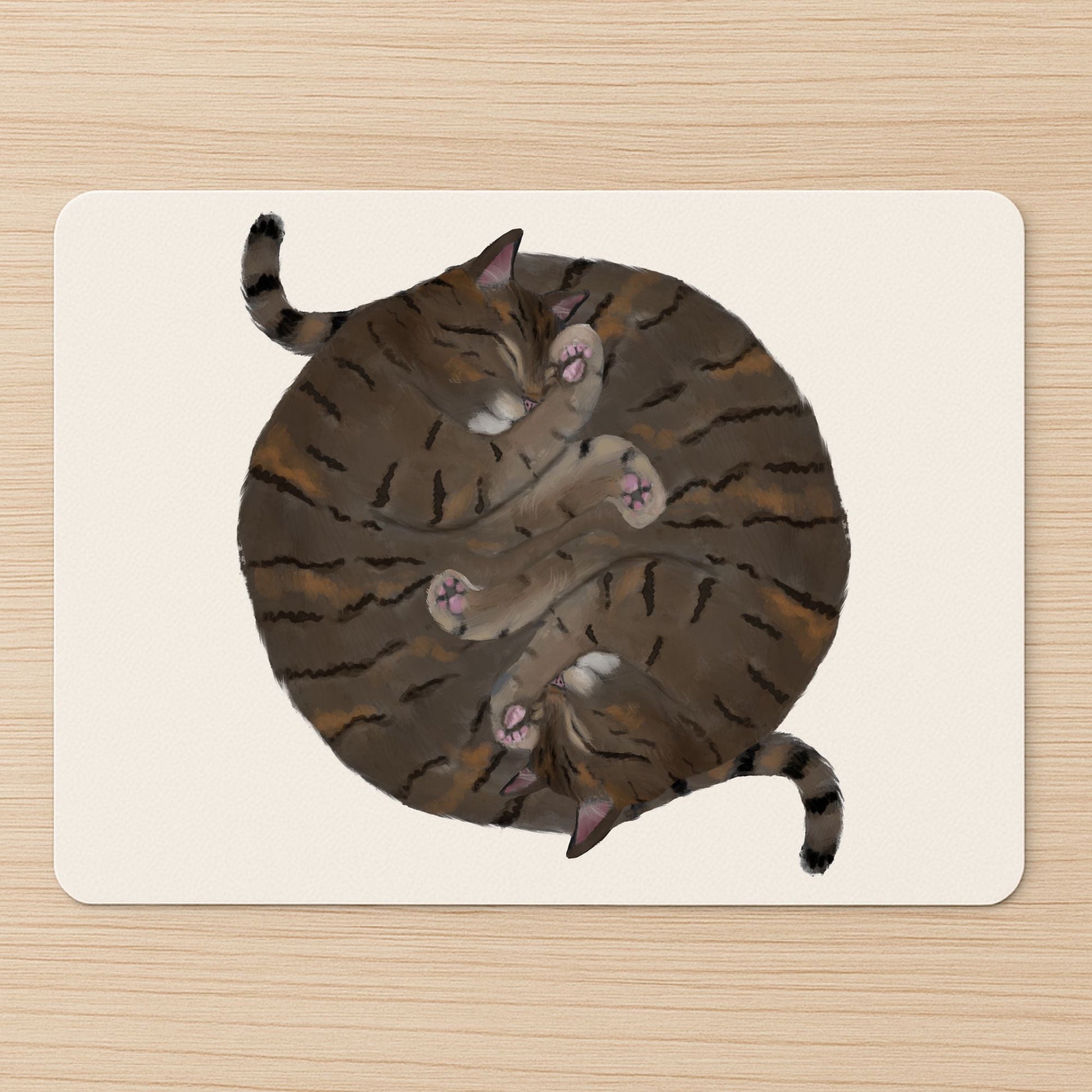Sleeping Tabby Cat Mousepad - MerikaArt