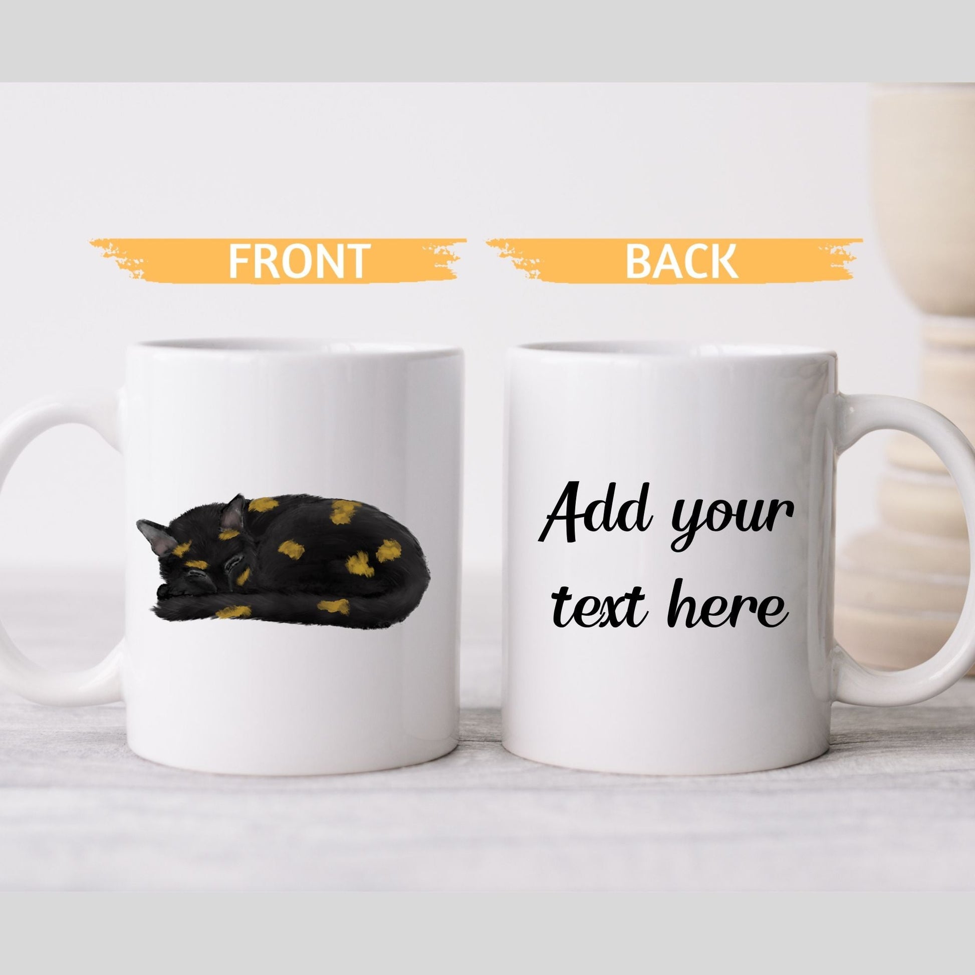 Sleeping Tortoiseshell Cat Mug - MerikaArt