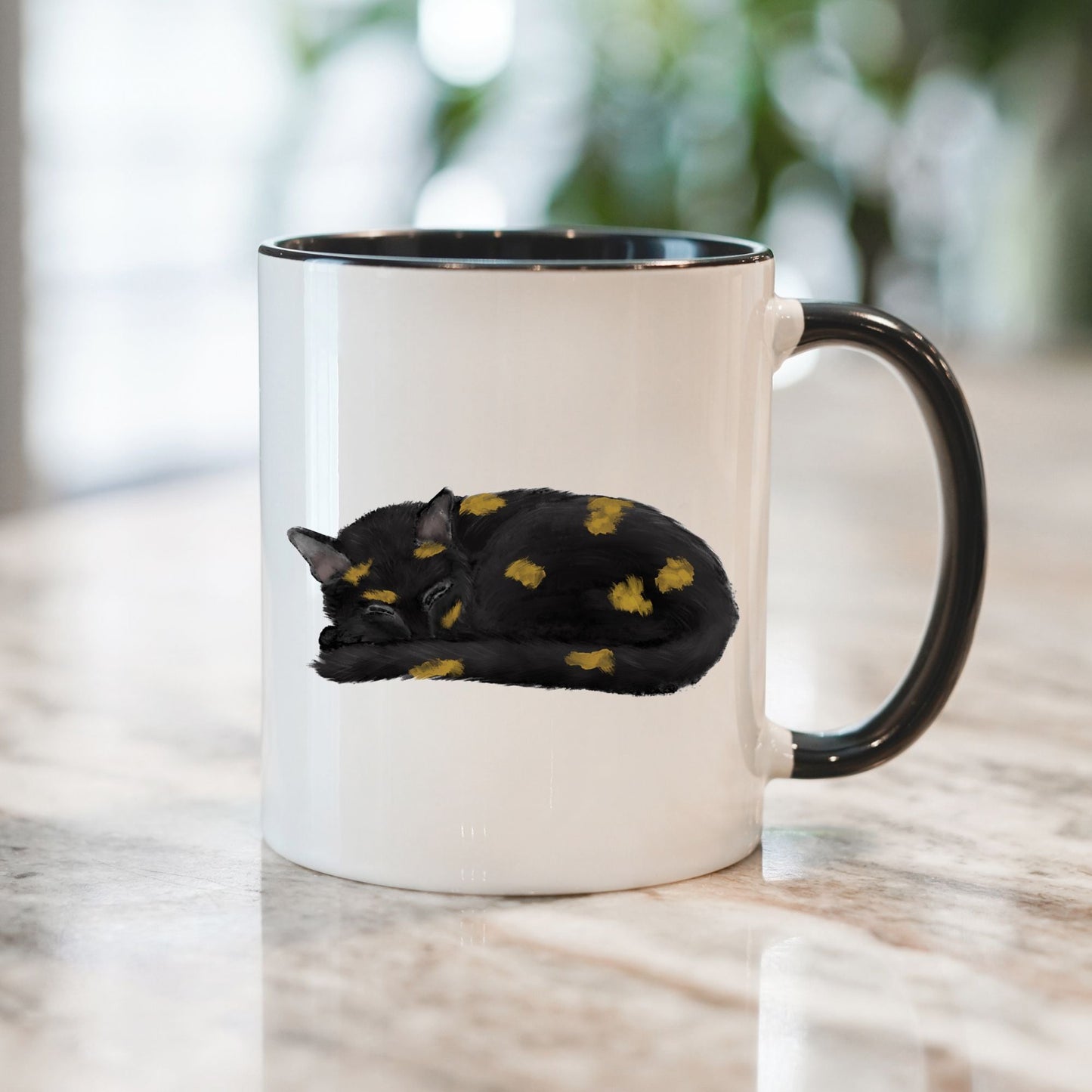 Sleeping Tortoiseshell Cat Mug - MerikaArt