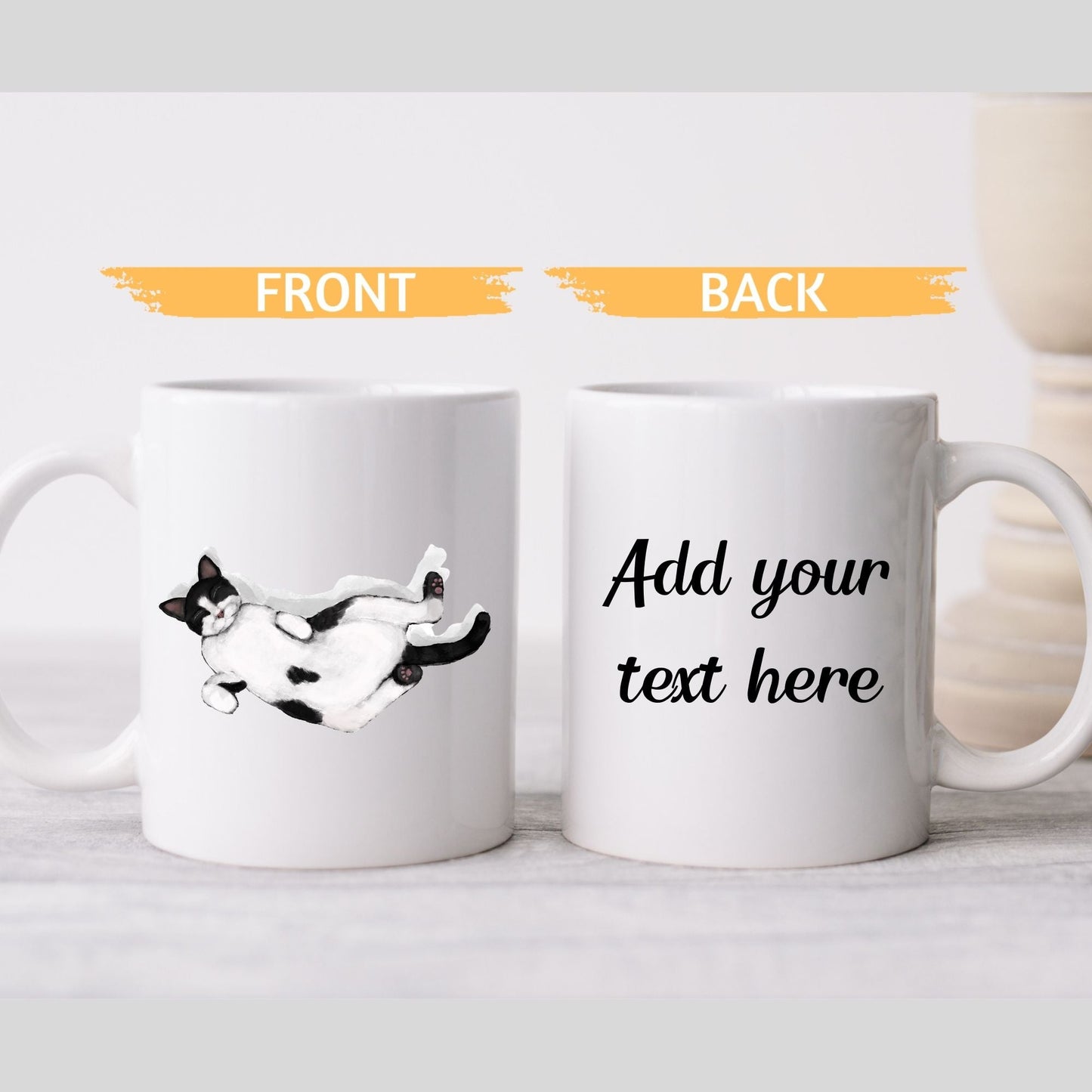 Sleeping Tuxedo Cat Mug - MerikaArt
