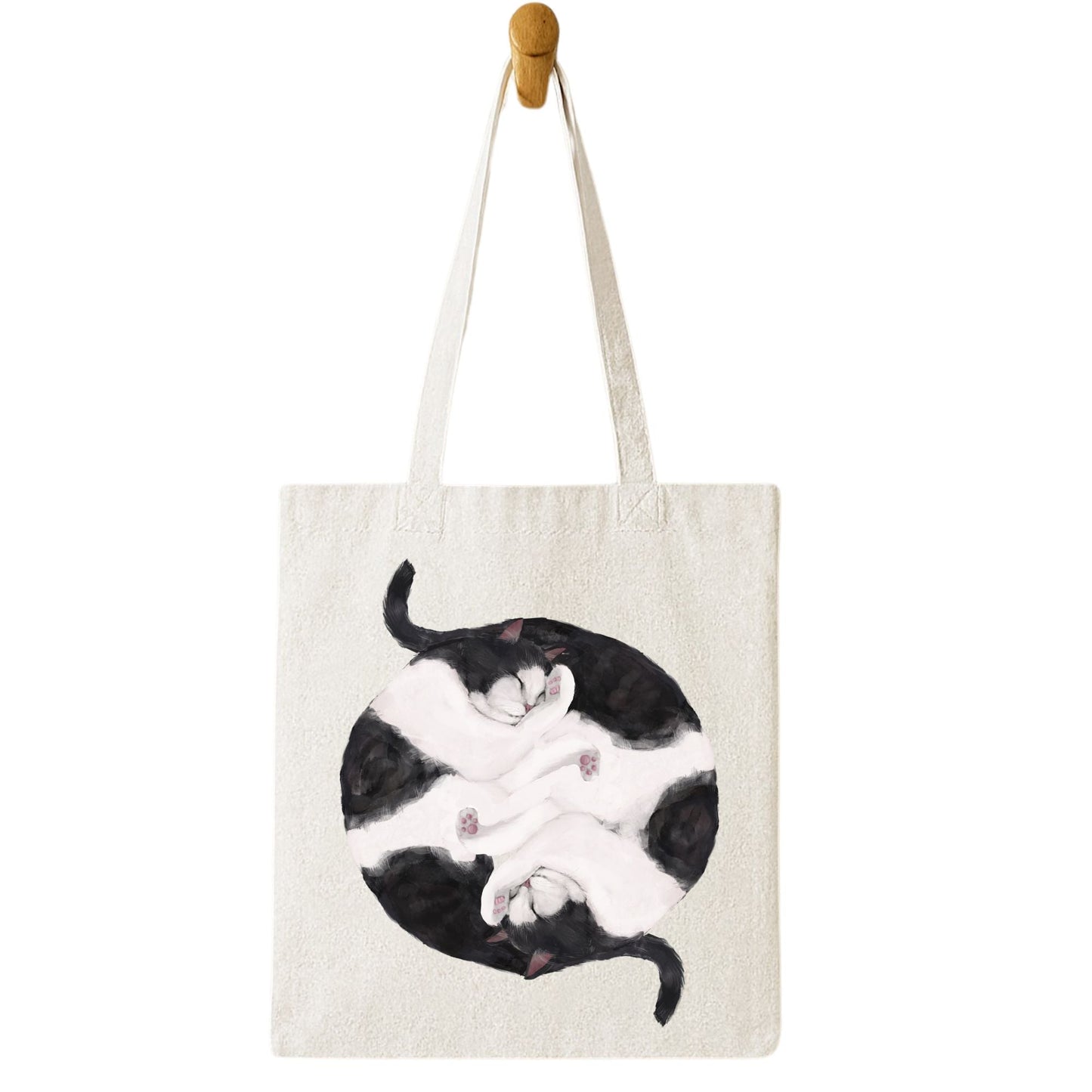 Sleeping Tuxedo Cats Canvas Tote Bag - MerikaArt