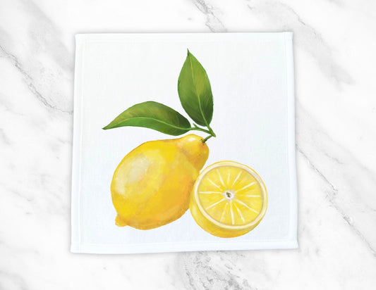 Sliced Lemon Washcloth - MerikaArt