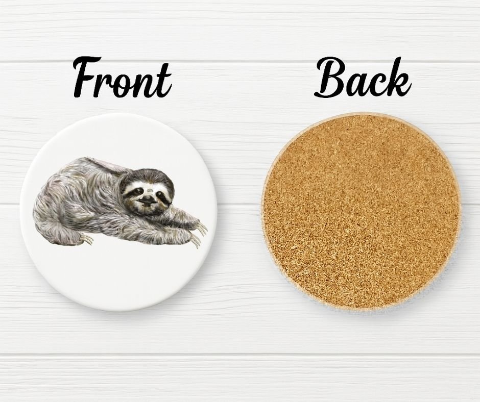 Sloth Ceramic Coaster - MerikaArt