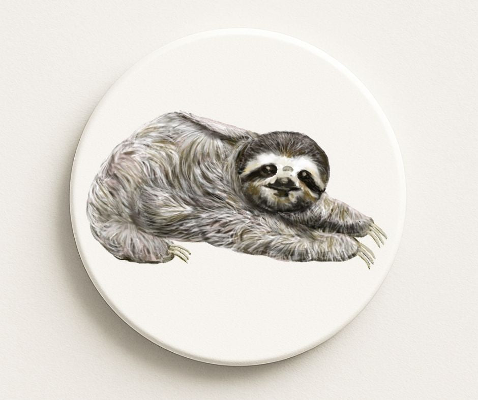 Sloth Ceramic Coaster - MerikaArt