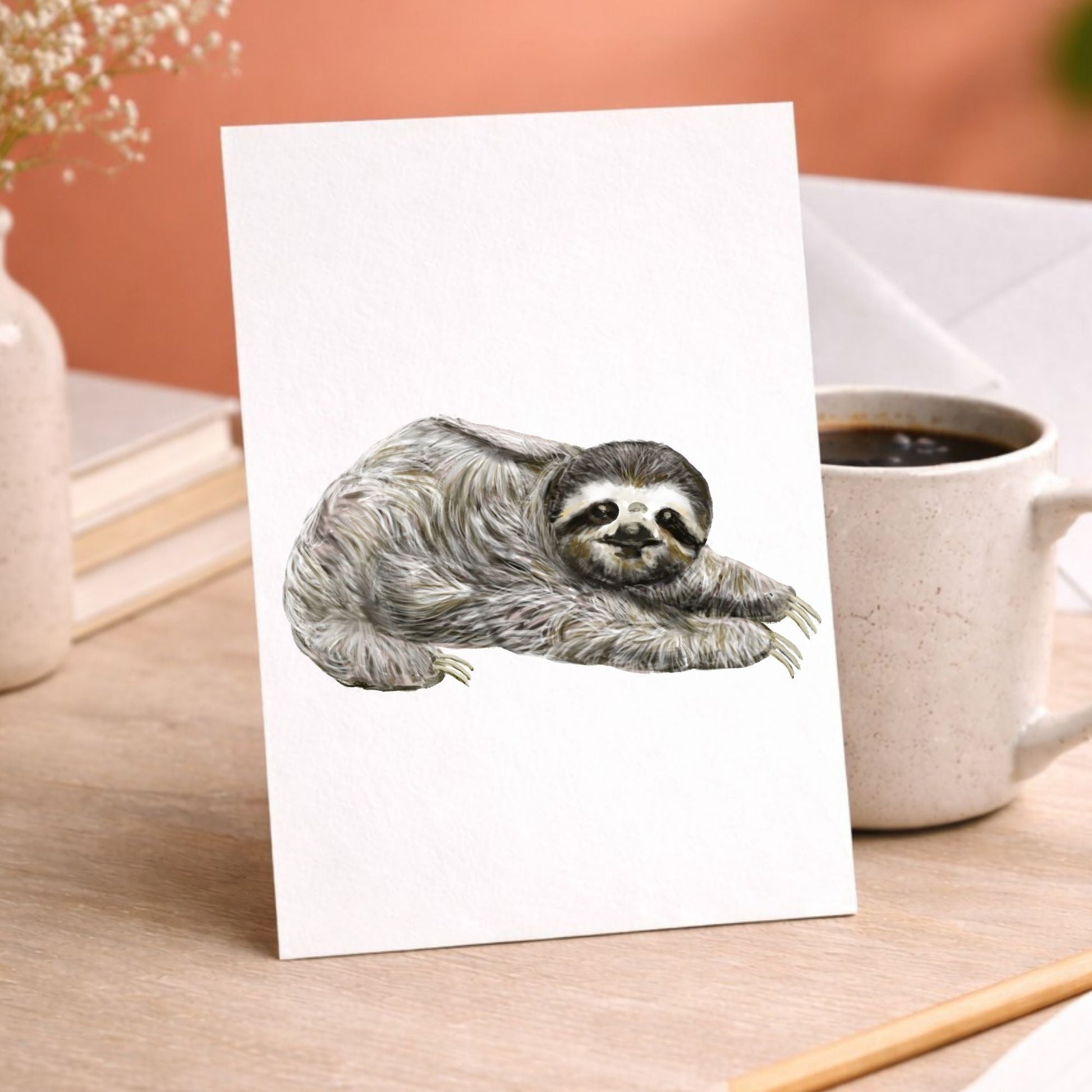 Sloth Postcard - MerikaArt
