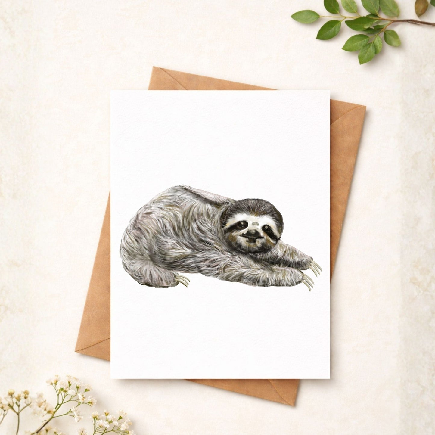 Sloth Postcard - MerikaArt
