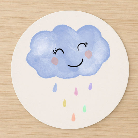 Smiling Blue Cloud Mousepad - MerikaArt