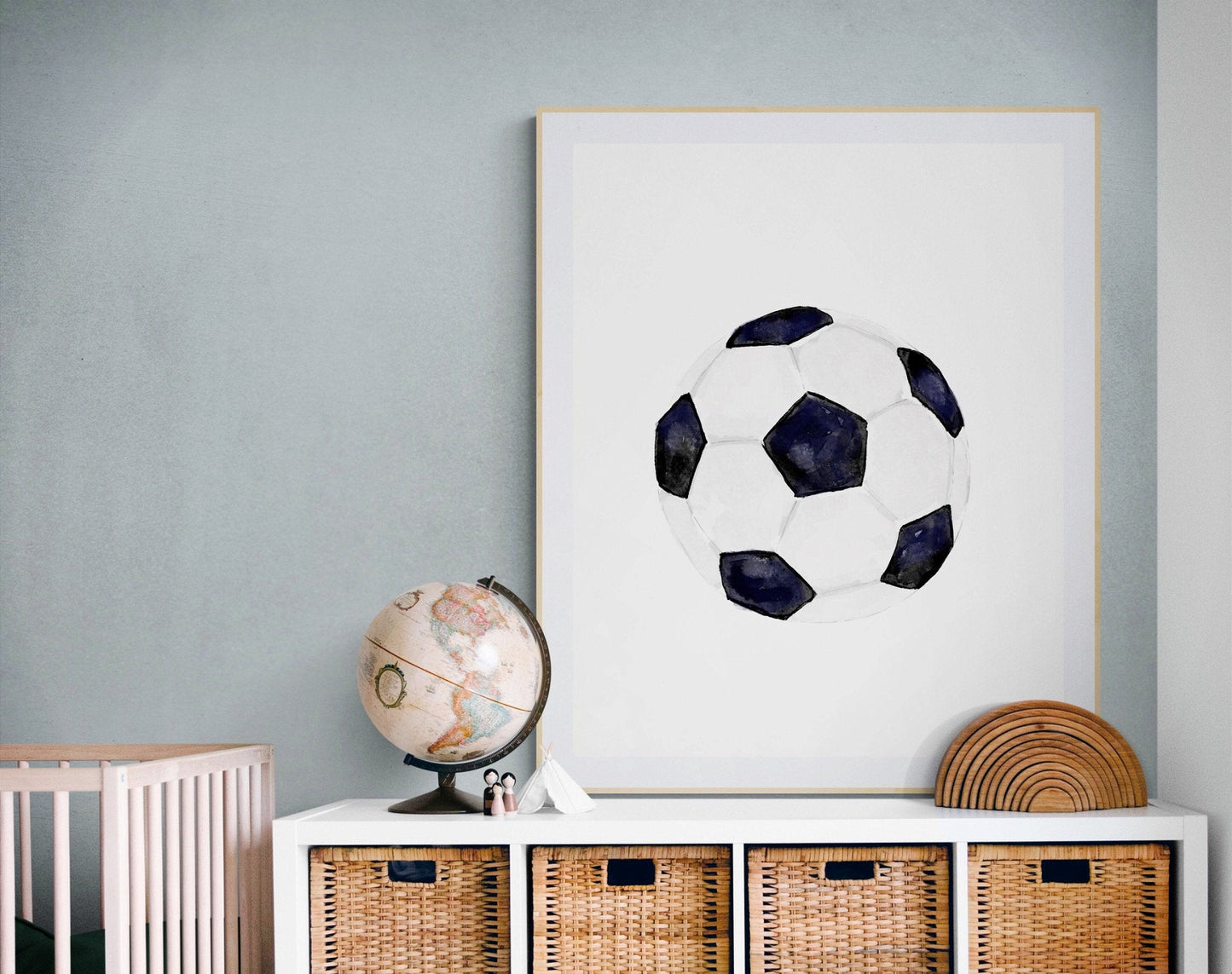 Soccer Ball Print, Sport Painting, Boys Room Wall Art, Girls Room Print, Boys Room Gift, Kids Wall Art, Nursery Decor, Sports Lover Drawing - MerikaArt