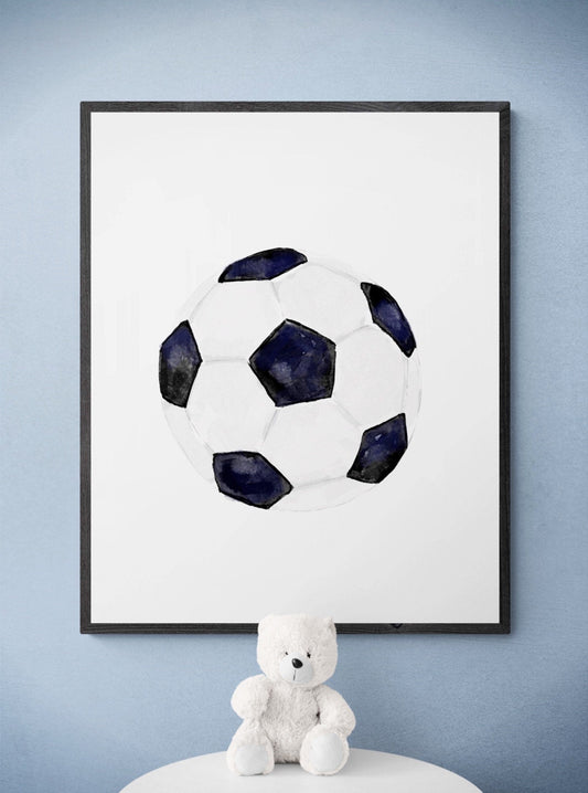 Soccer Ball Print, Sport Painting, Boys Room Wall Art, Girls Room Print, Boys Room Gift, Kids Wall Art, Nursery Decor, Sports Lover Drawing - MerikaArt