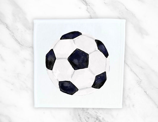 Soccer Ball Washcloth - Kids Bthroom Towel - MerikaArt
