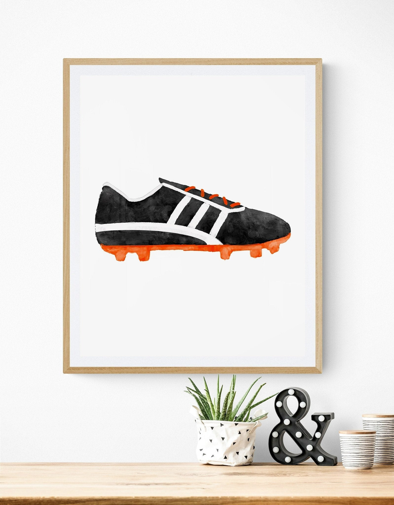 Soccer Shoes Print, Sport Painting, Boys Room Wall Art, Girls Room Gift, Soccer Cleats, Kids Wall Art, Nursery Decor, Sports Lover Drawing - MerikaArt