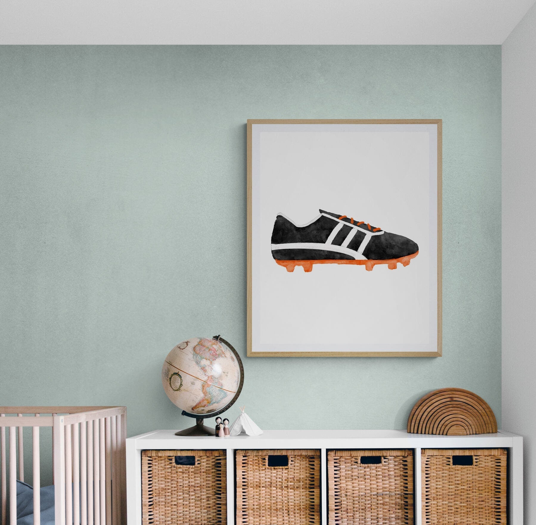 Soccer Shoes Print, Sport Painting, Boys Room Wall Art, Girls Room Gift, Soccer Cleats, Kids Wall Art, Nursery Decor, Sports Lover Drawing - MerikaArt