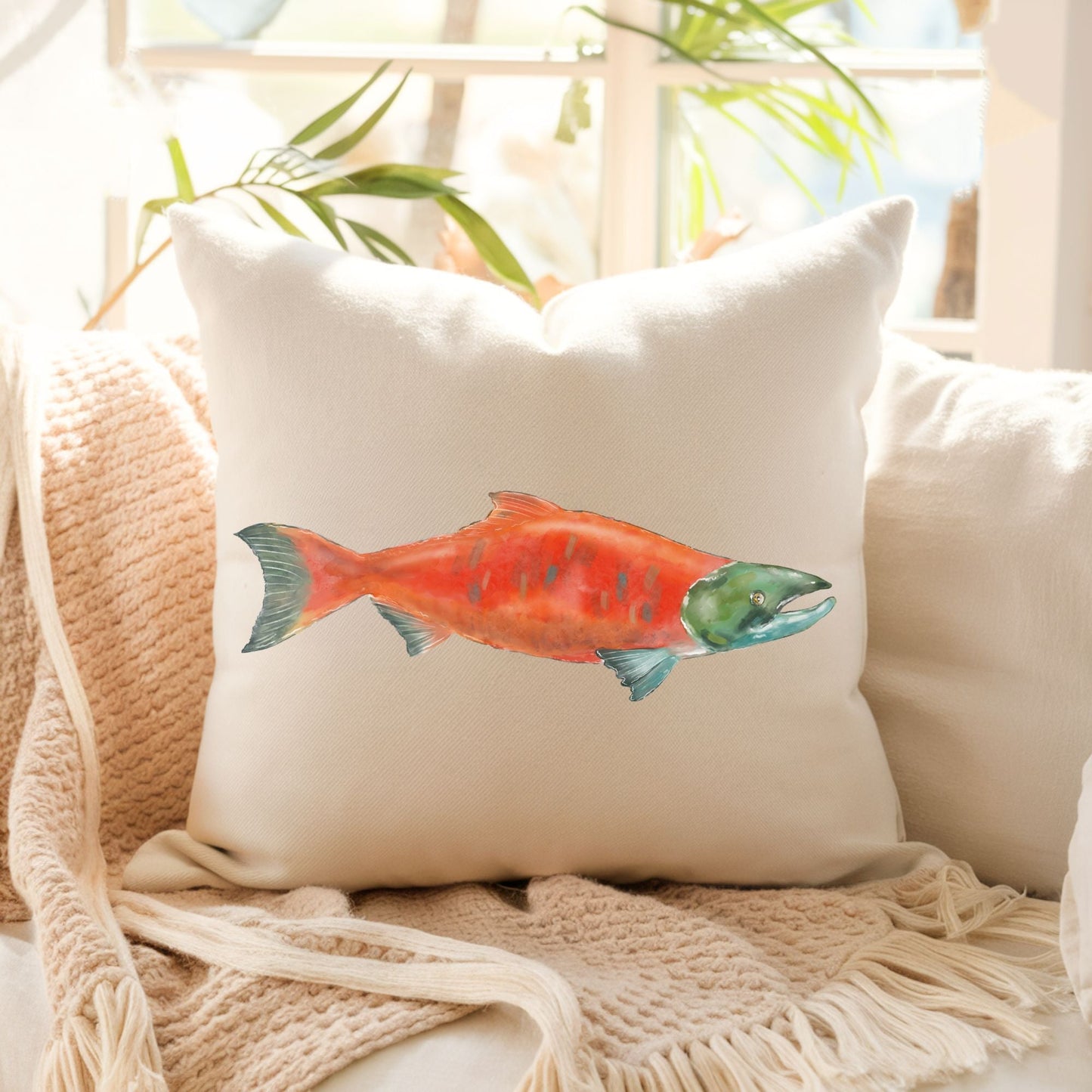 Sockeye Salmon Pillow - MerikaArt