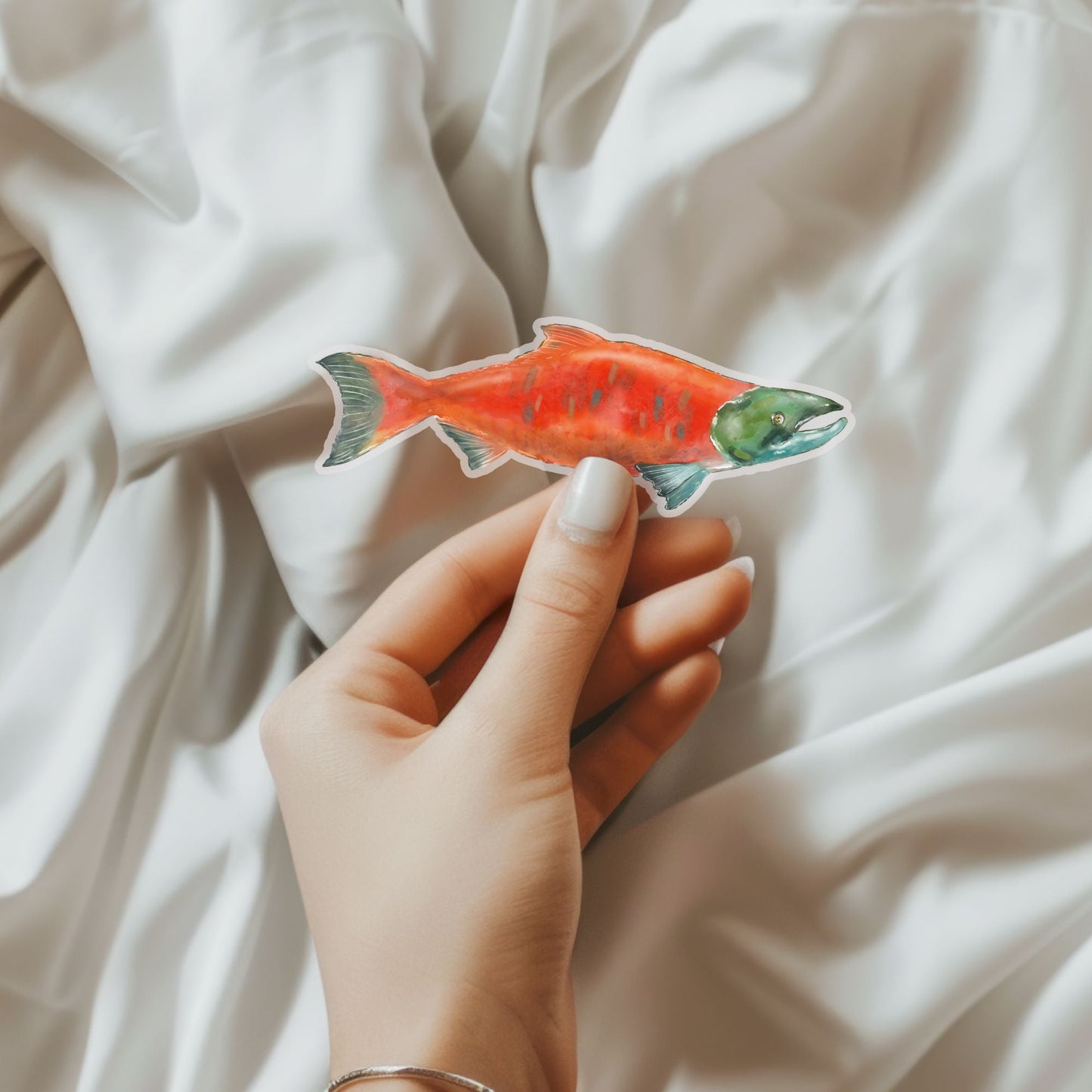 Sockeye Salmon Vinyl Sticker - MerikaArt