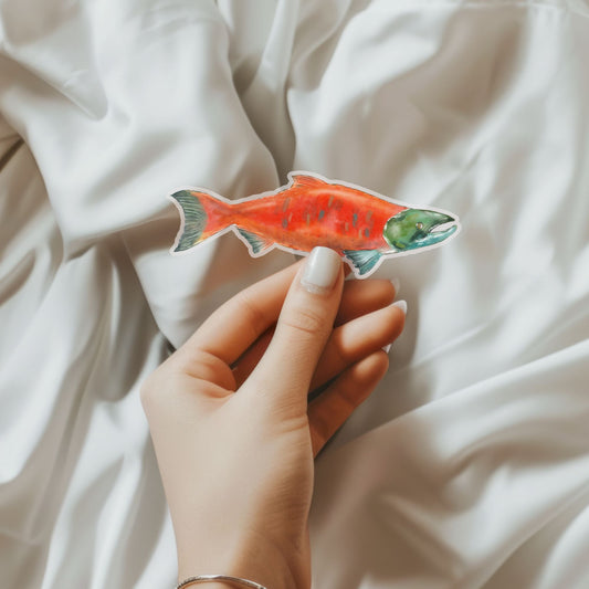 Sockeye Salmon Vinyl Sticker - MerikaArt