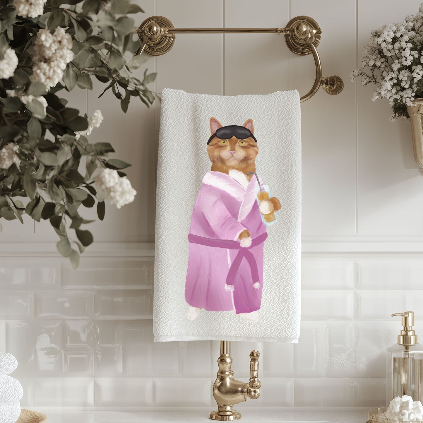 Spa Cat Bathroom Towel - MerikaArt