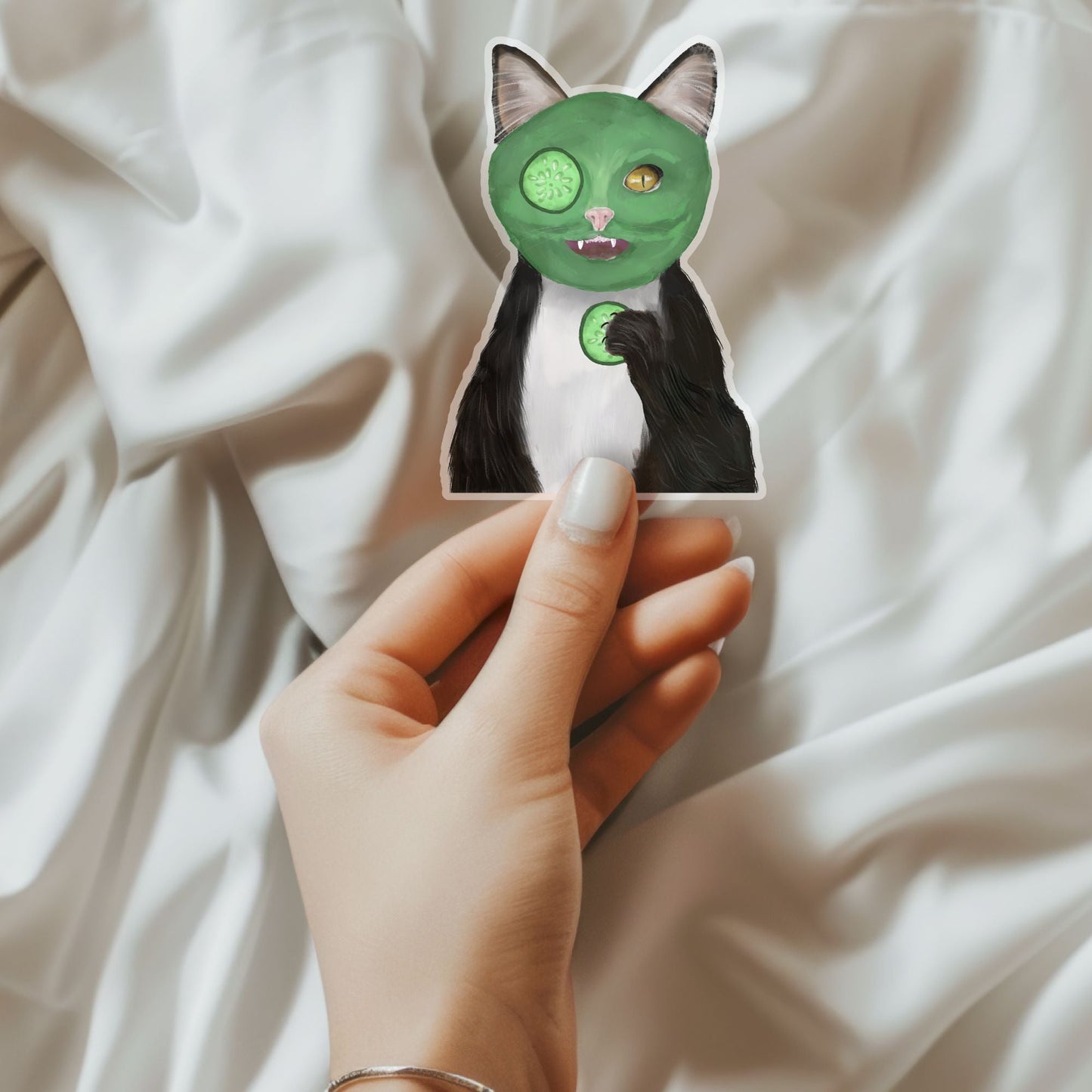 Spa Cat Sticker - MerikaArt