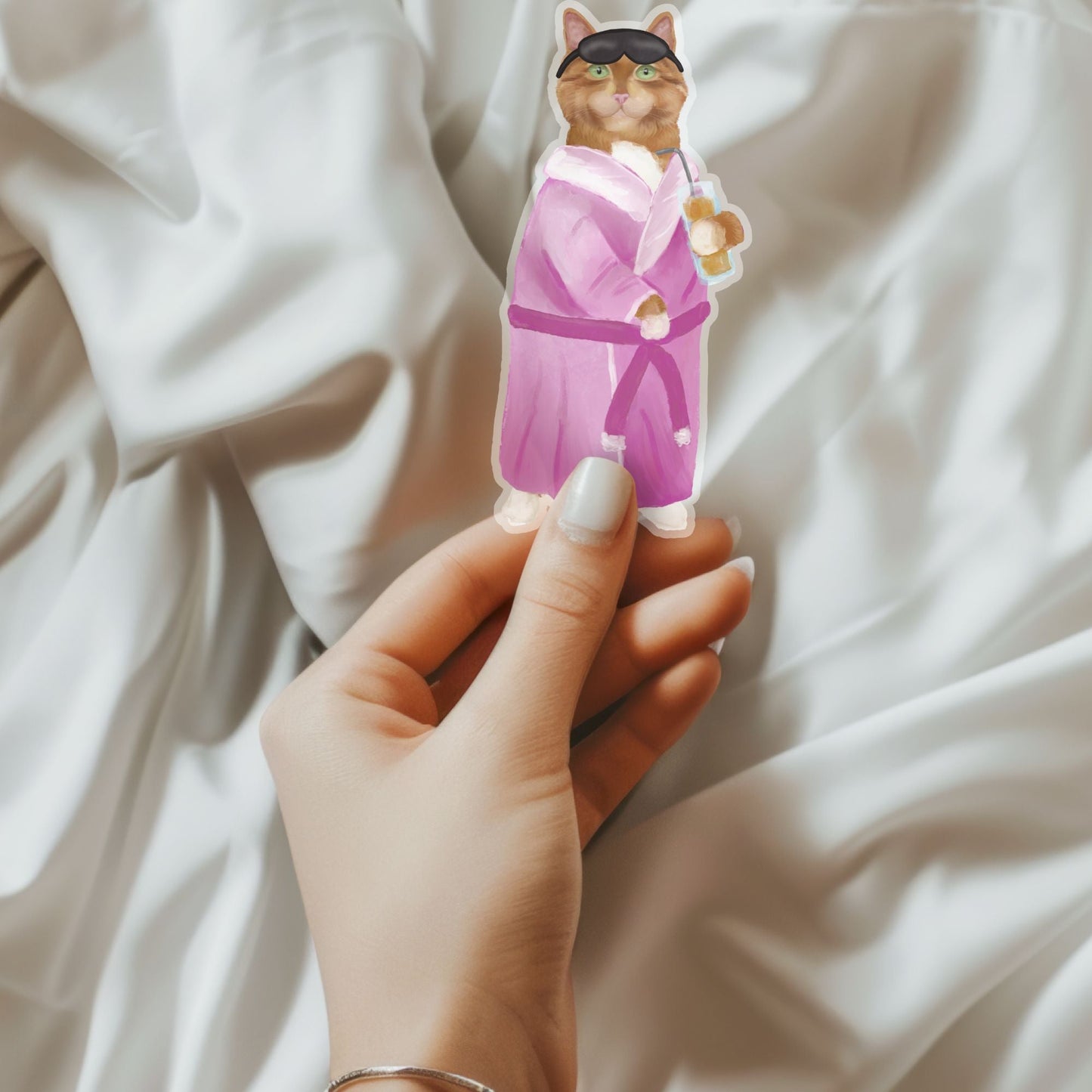 Spa Cat Sticker - MerikaArt