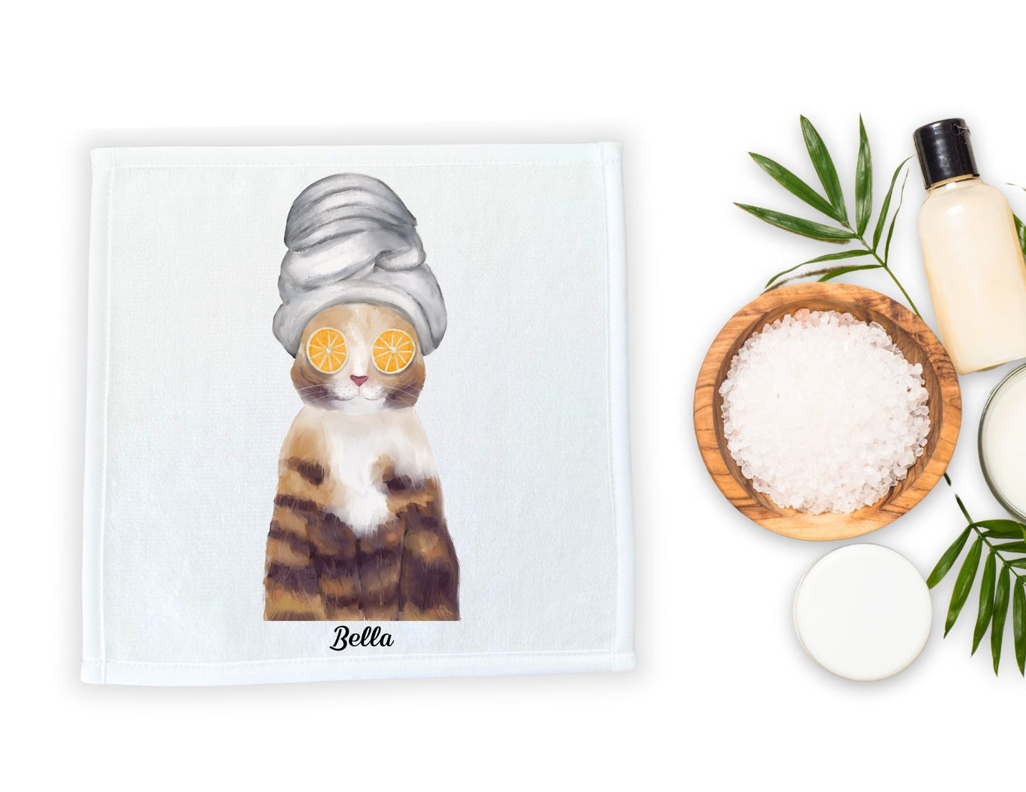 Spa Cat Washcloth – A Relaxing Gift for Cat Lovers - MerikaArt