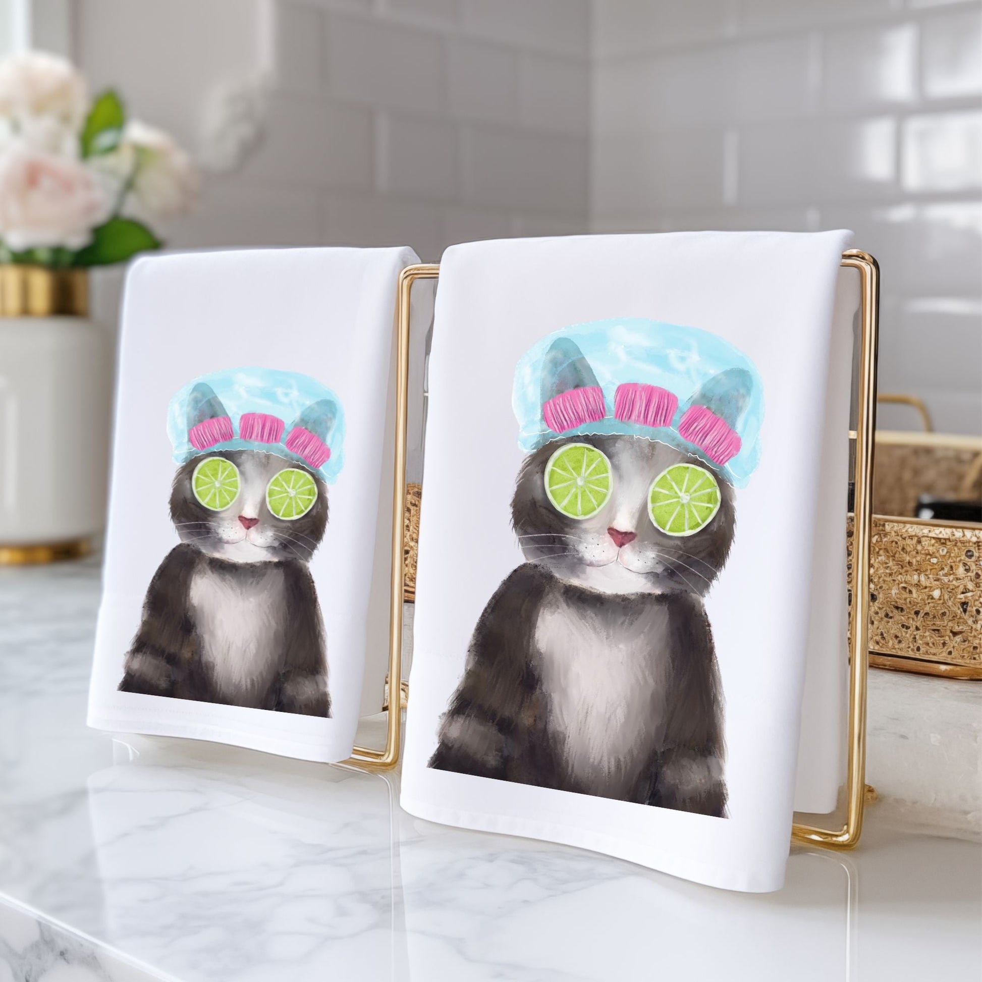 Spa Day Cat Bathroom Towel - MerikaArt