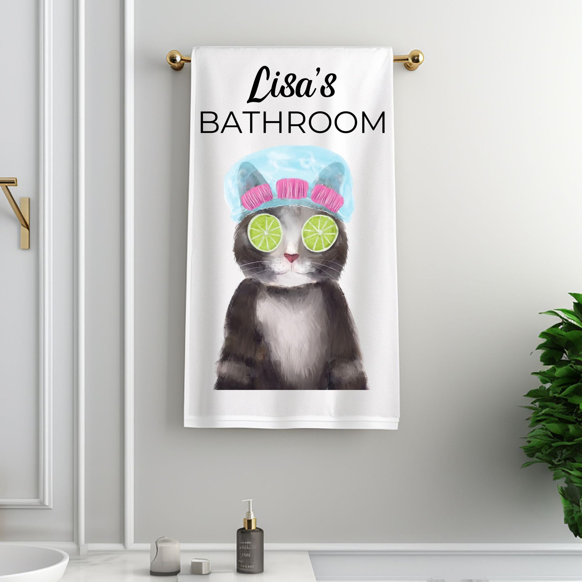 Spa Day Cat Bathroom Towel - MerikaArt