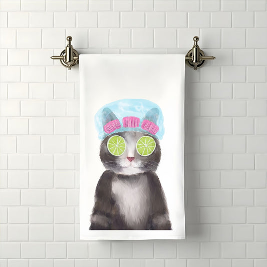 Spa Day Cat Bathroom Towel - MerikaArt