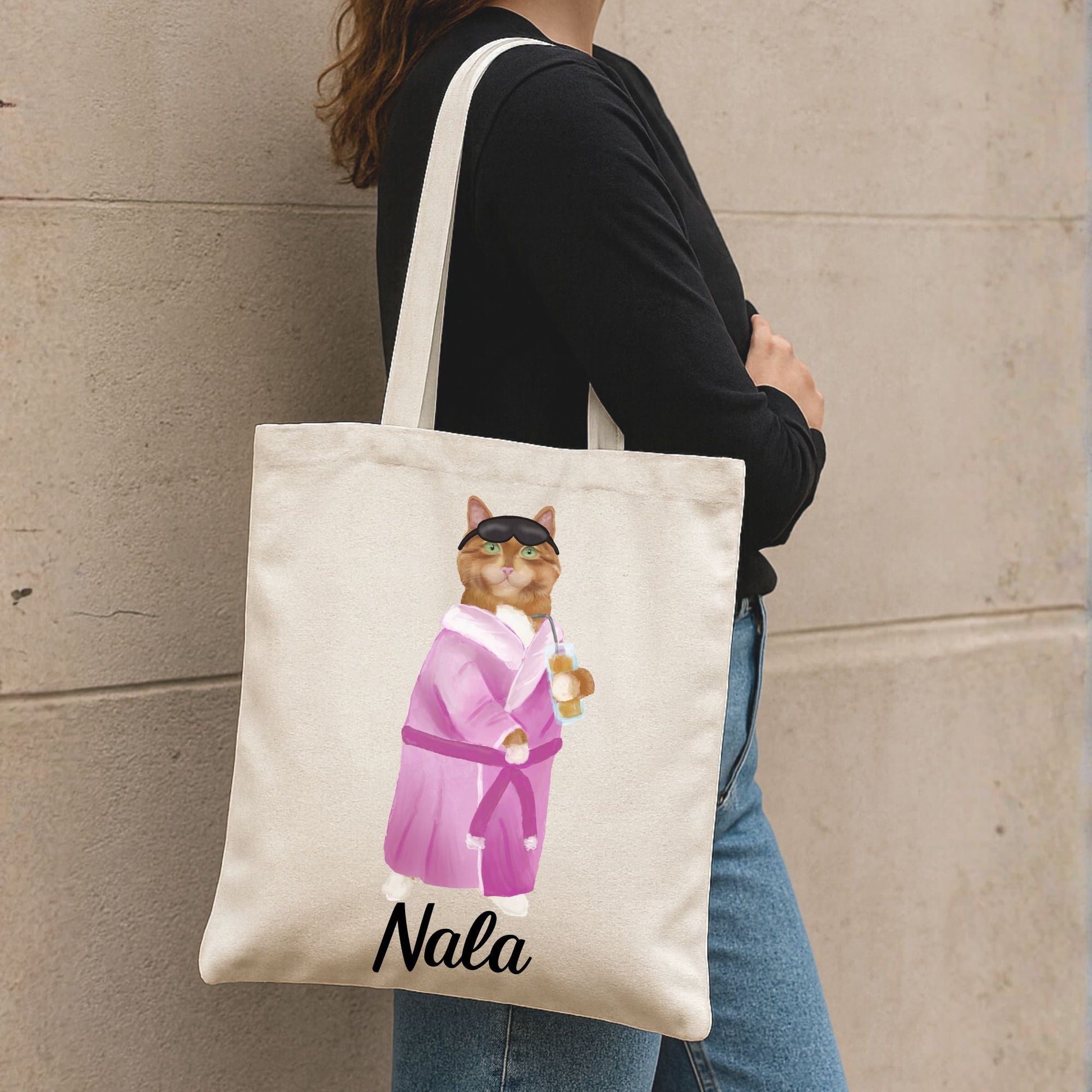 Spa Day Cat Canvas Tote Bag - MerikaArt