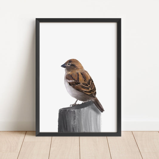 Sparrow Art Print – Subtle and Charming Bird Decor for Nature Lovers - MerikaArt