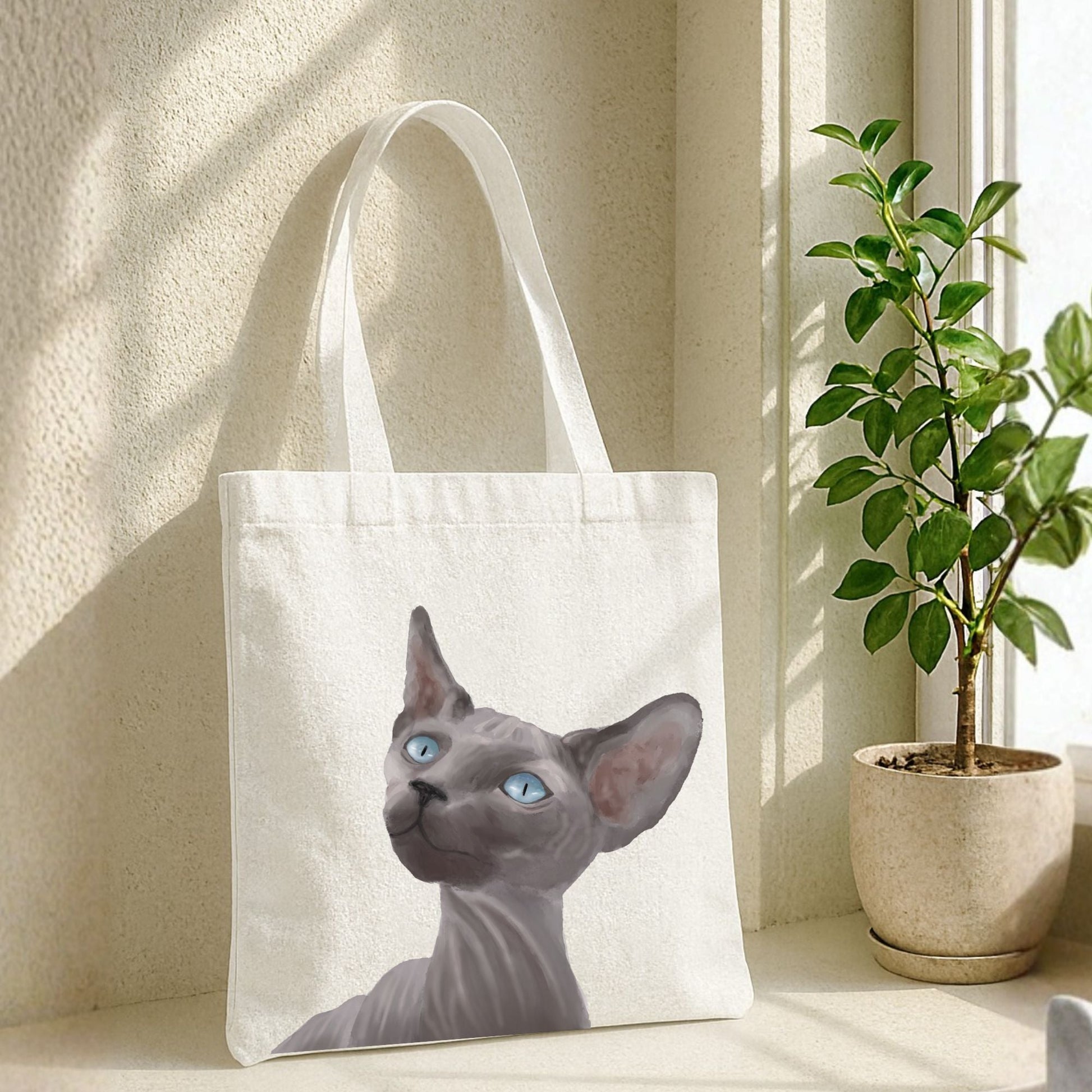 Sphynx Cat Canvas Tote Bag - MerikaArt