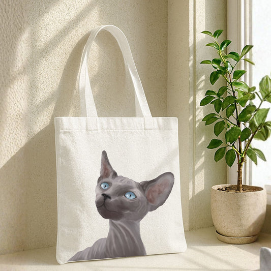 Sphynx Cat Canvas Tote Bag - MerikaArt