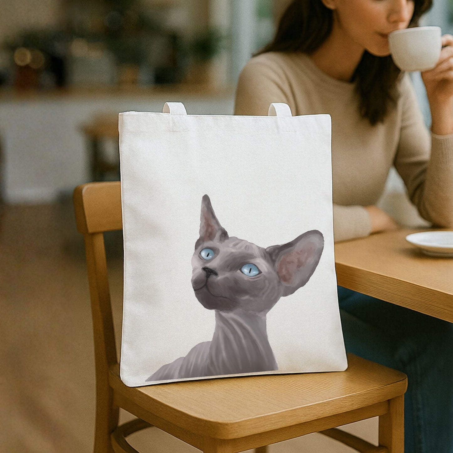 Sphynx Cat Canvas Tote Bag - MerikaArt