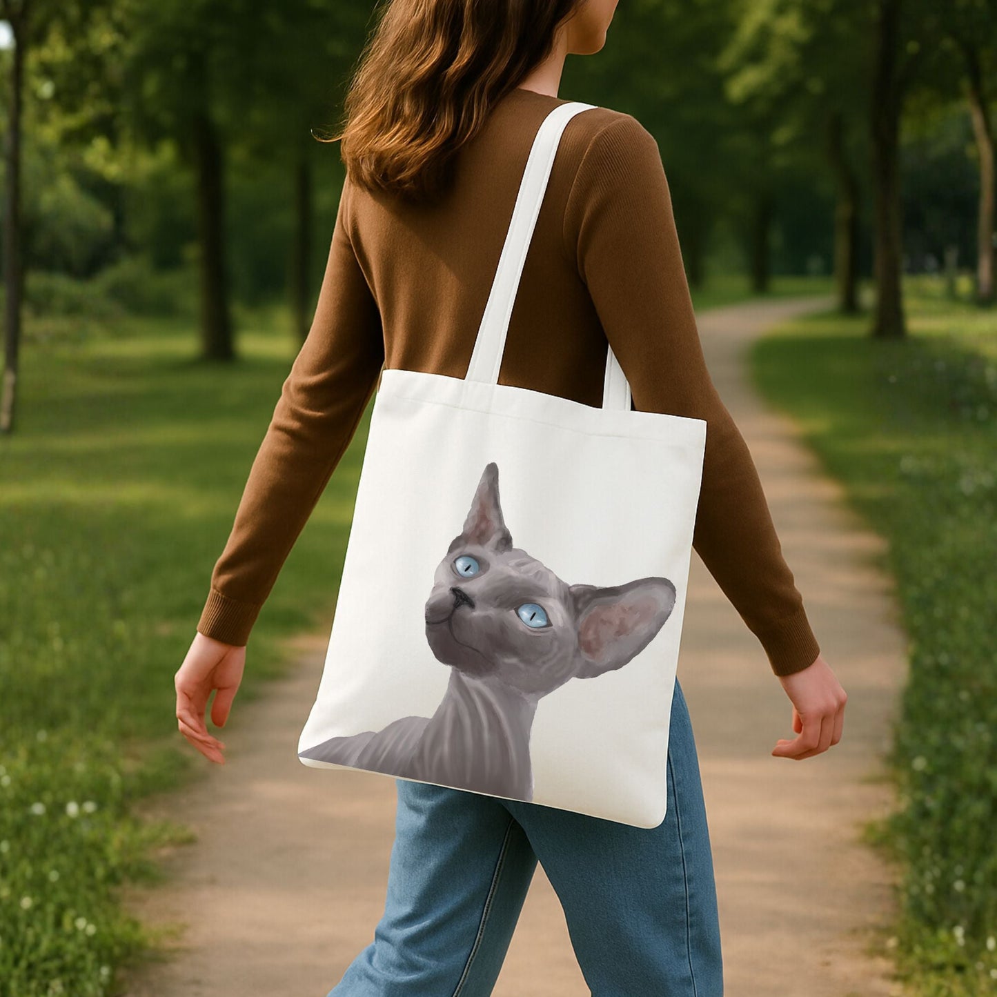 Sphynx Cat Canvas Tote Bag - MerikaArt