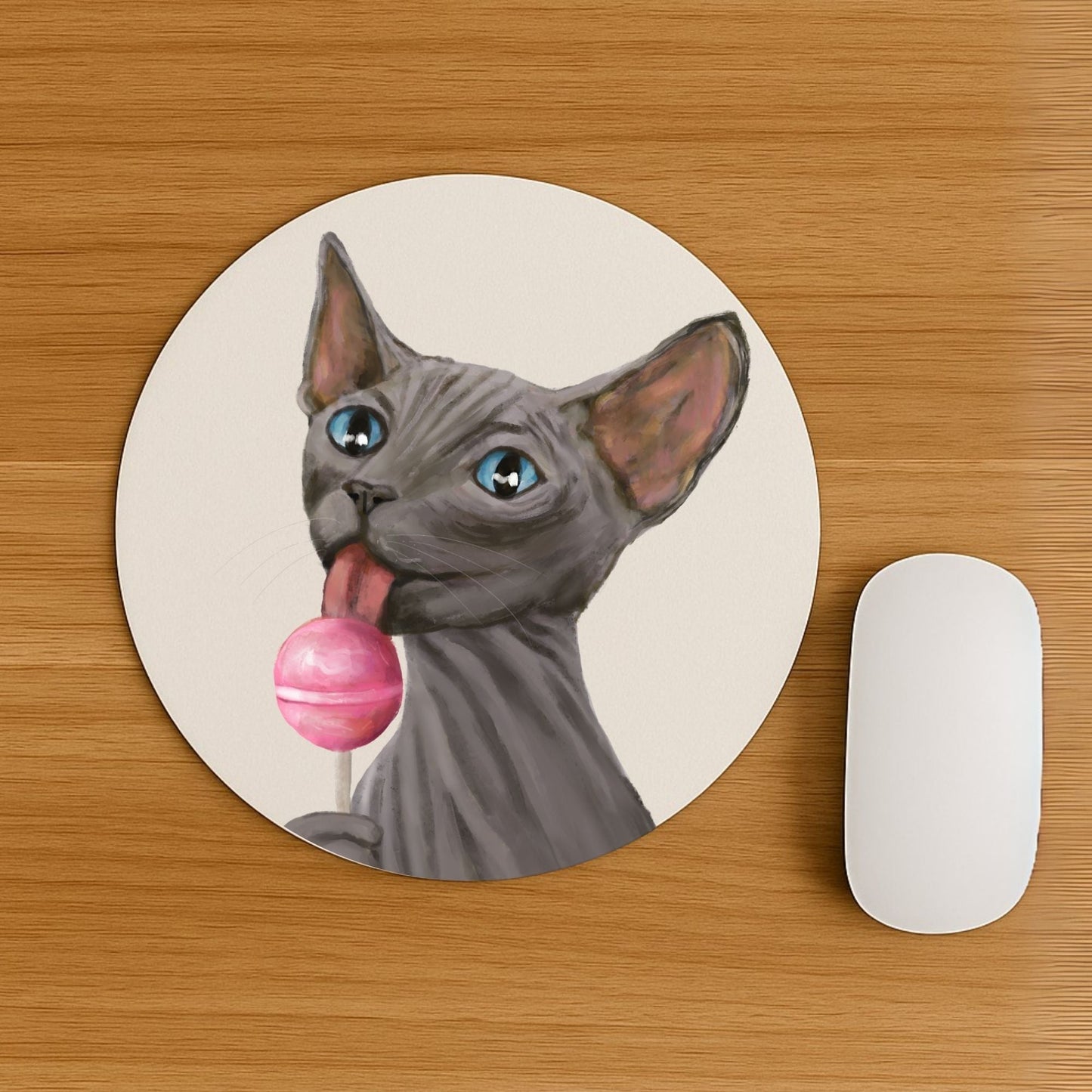 Sphynx Cat Lollipop Mousepad - MerikaArt