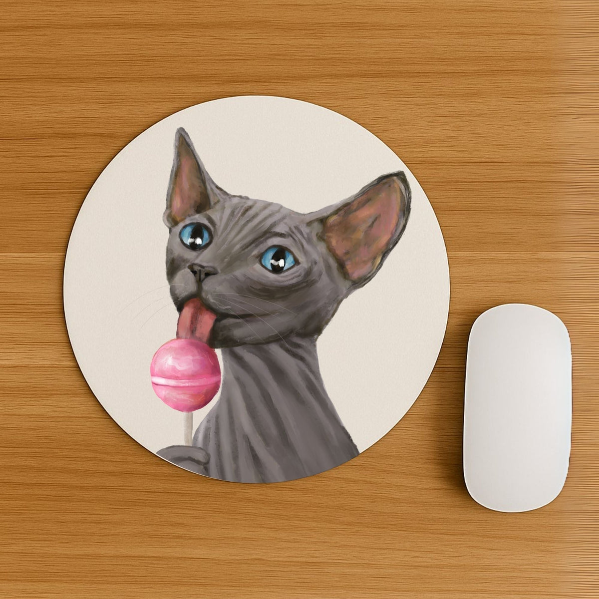 Sphynx Cat Lollipop Mousepad - MerikaArt