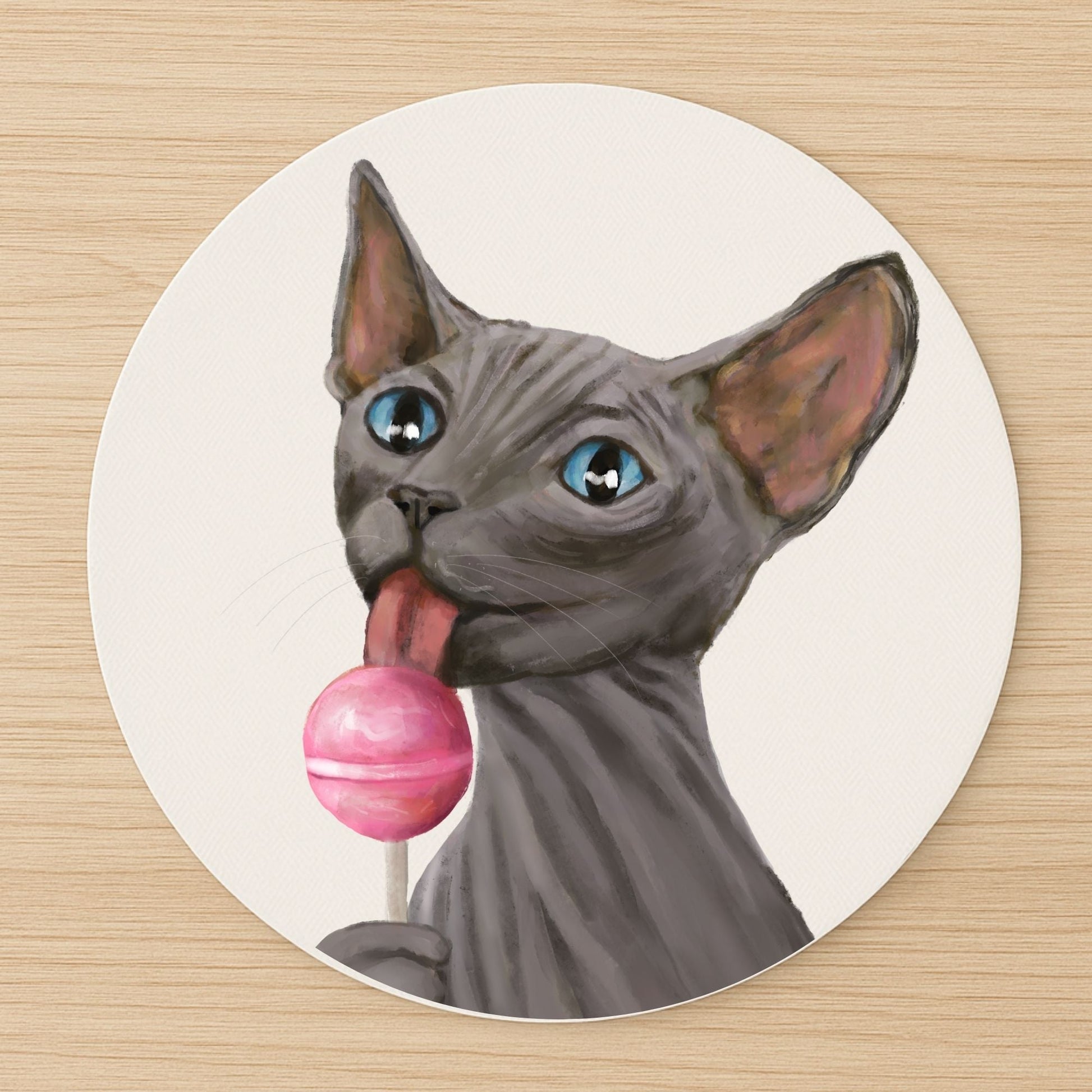 Sphynx Cat Lollipop Mousepad - MerikaArt