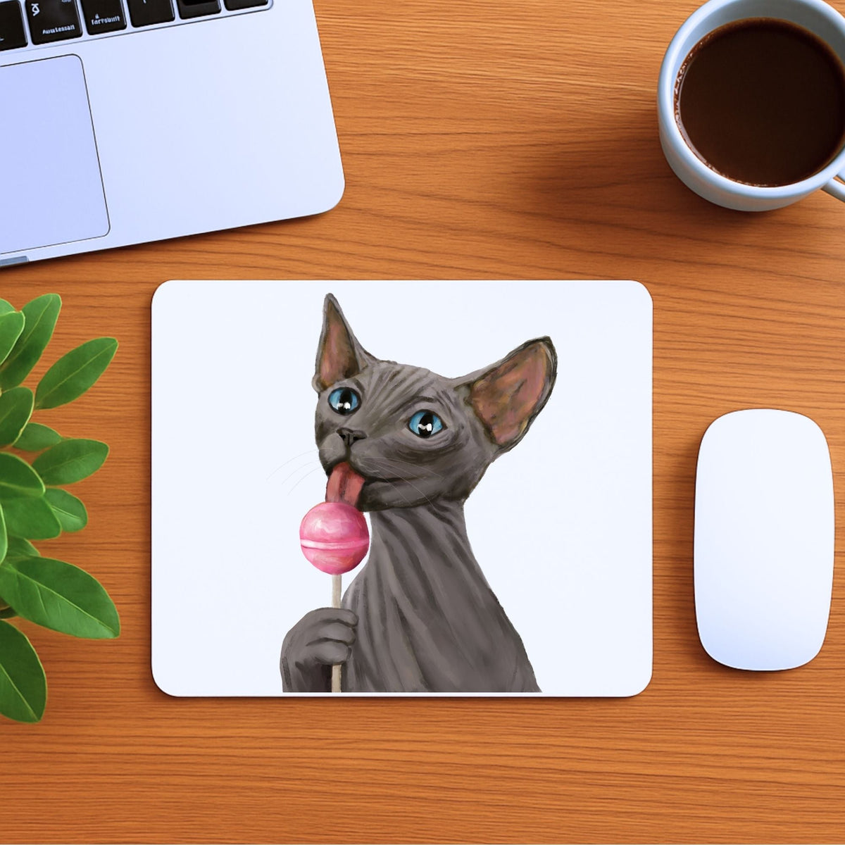 Sphynx Cat Lollipop Mousepad - MerikaArt