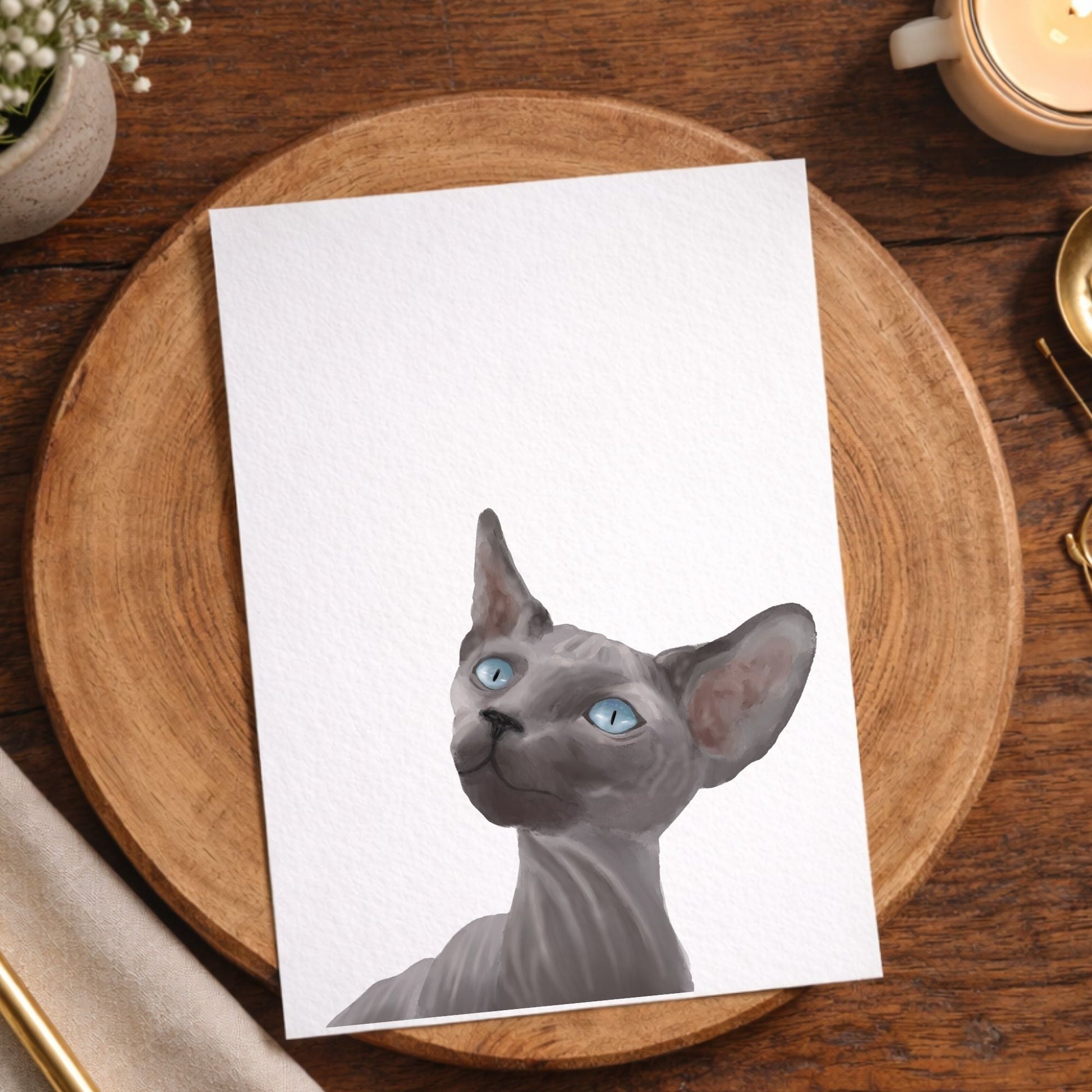 Sphynx Cat Postcard - MerikaArt