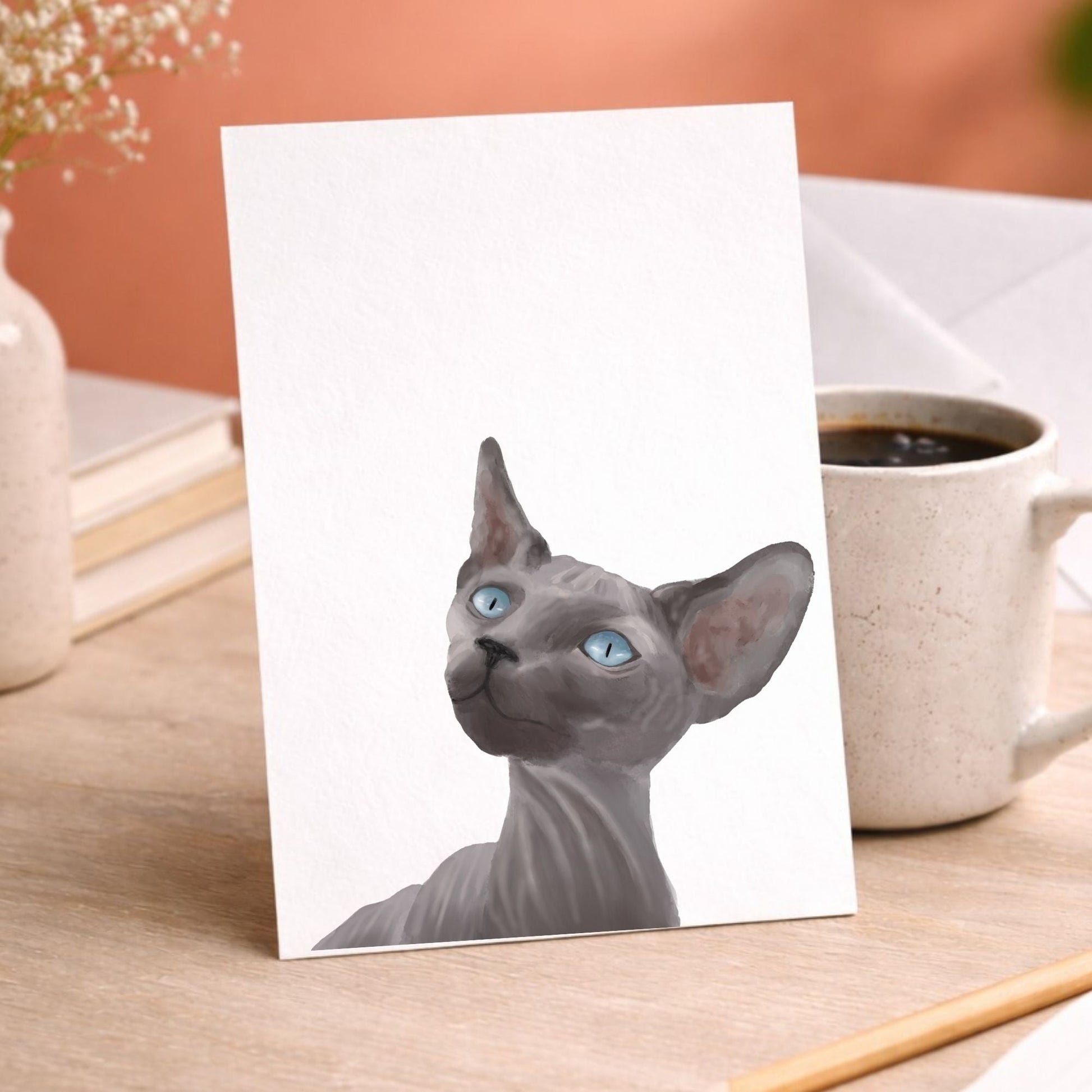 Sphynx Cat Postcard - MerikaArt