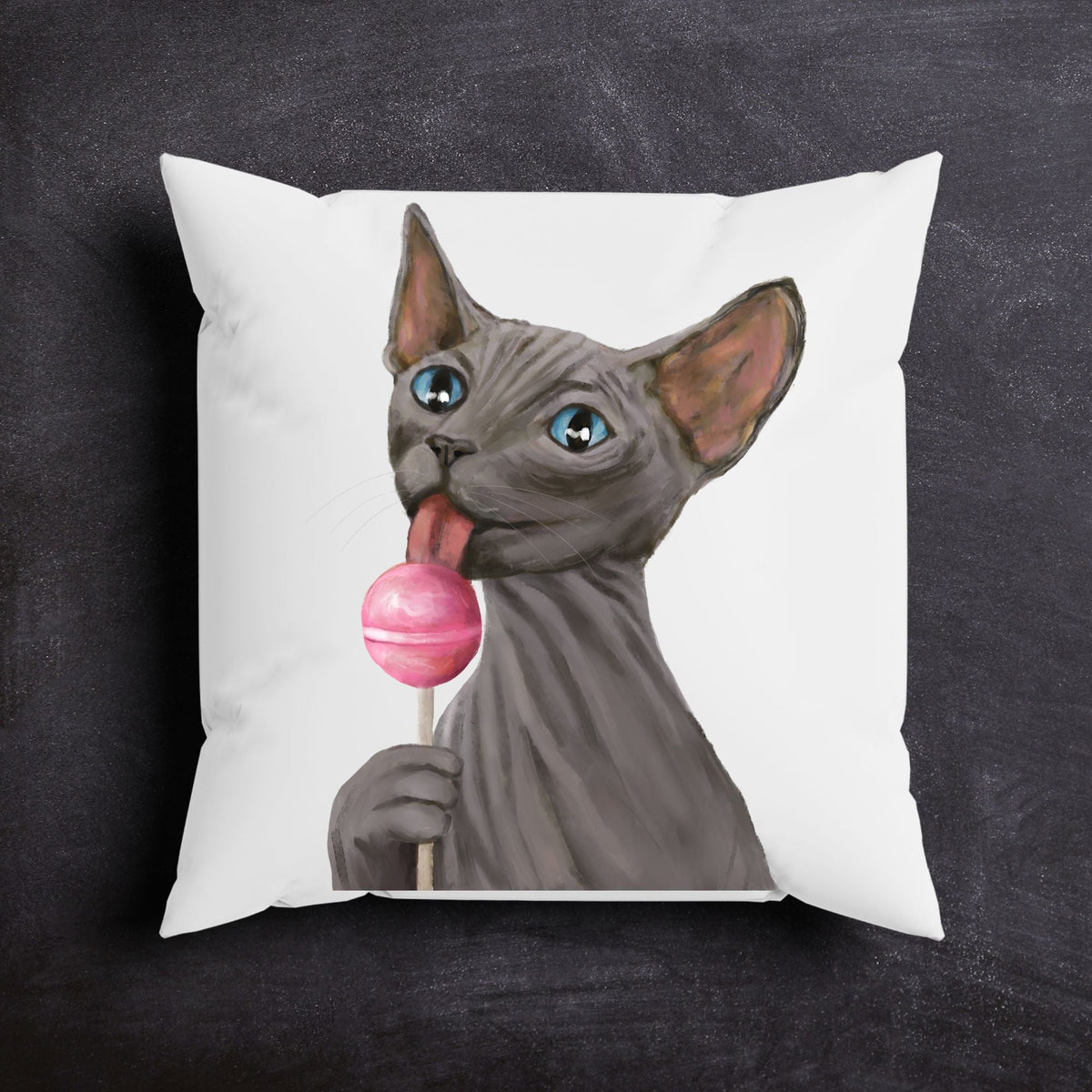 Sphynx Cat Throw Pillow - MerikaArt
