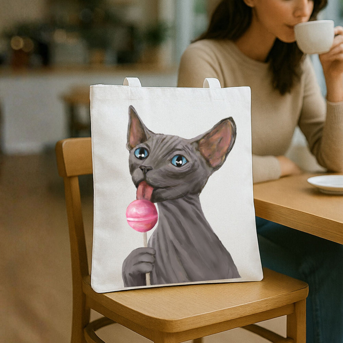 Sphynx Cat Tote Bag - MerikaArt