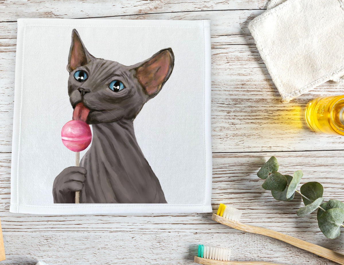 Sphynx Cat Washcloth - MerikaArt