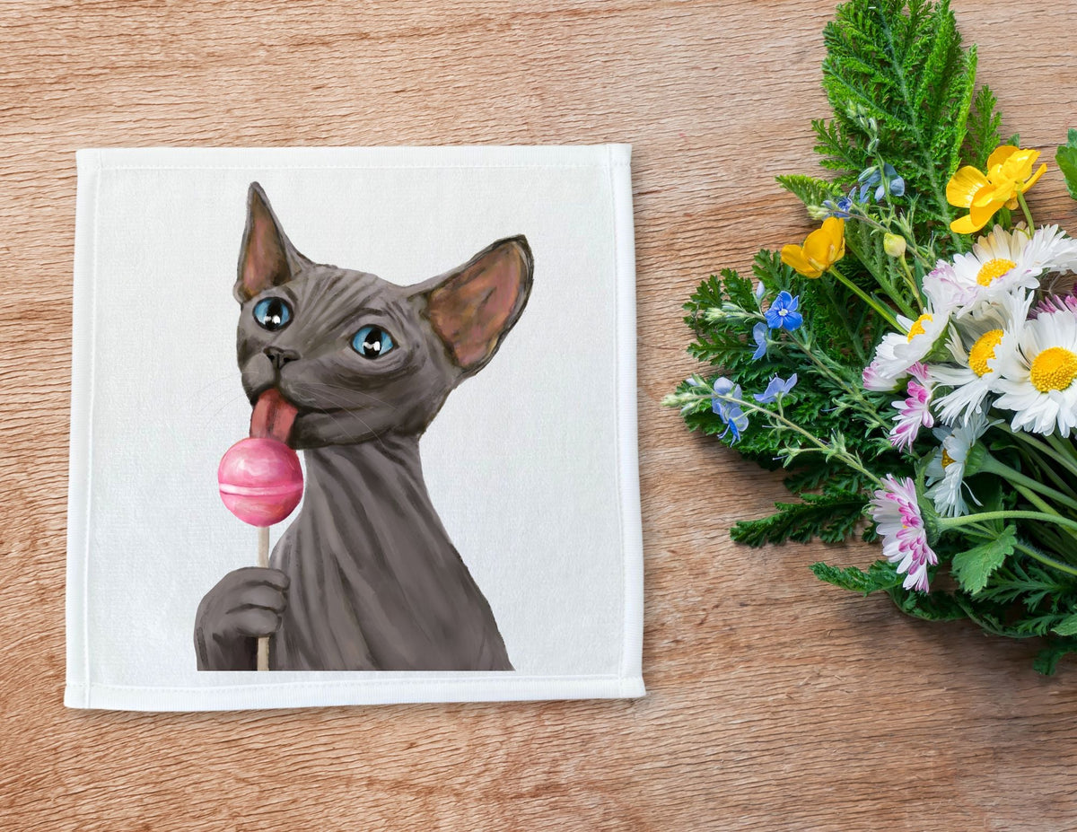 Sphynx Cat Washcloth - MerikaArt