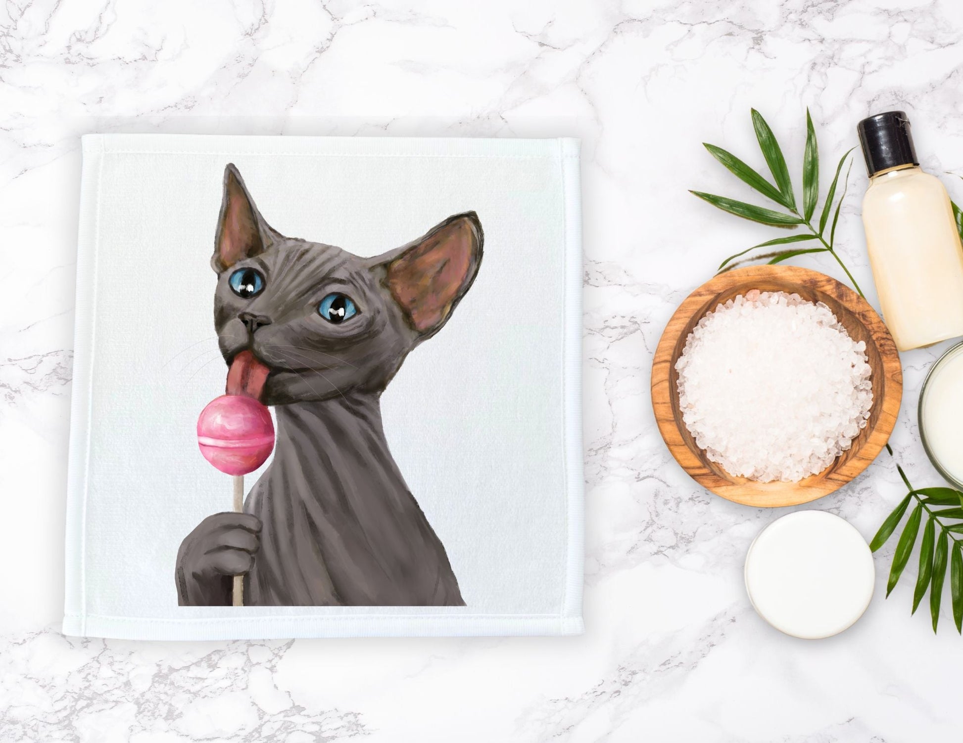 Sphynx Cat Washcloth - MerikaArt
