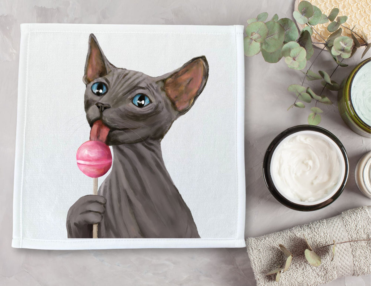 Sphynx Cat Washcloth - MerikaArt