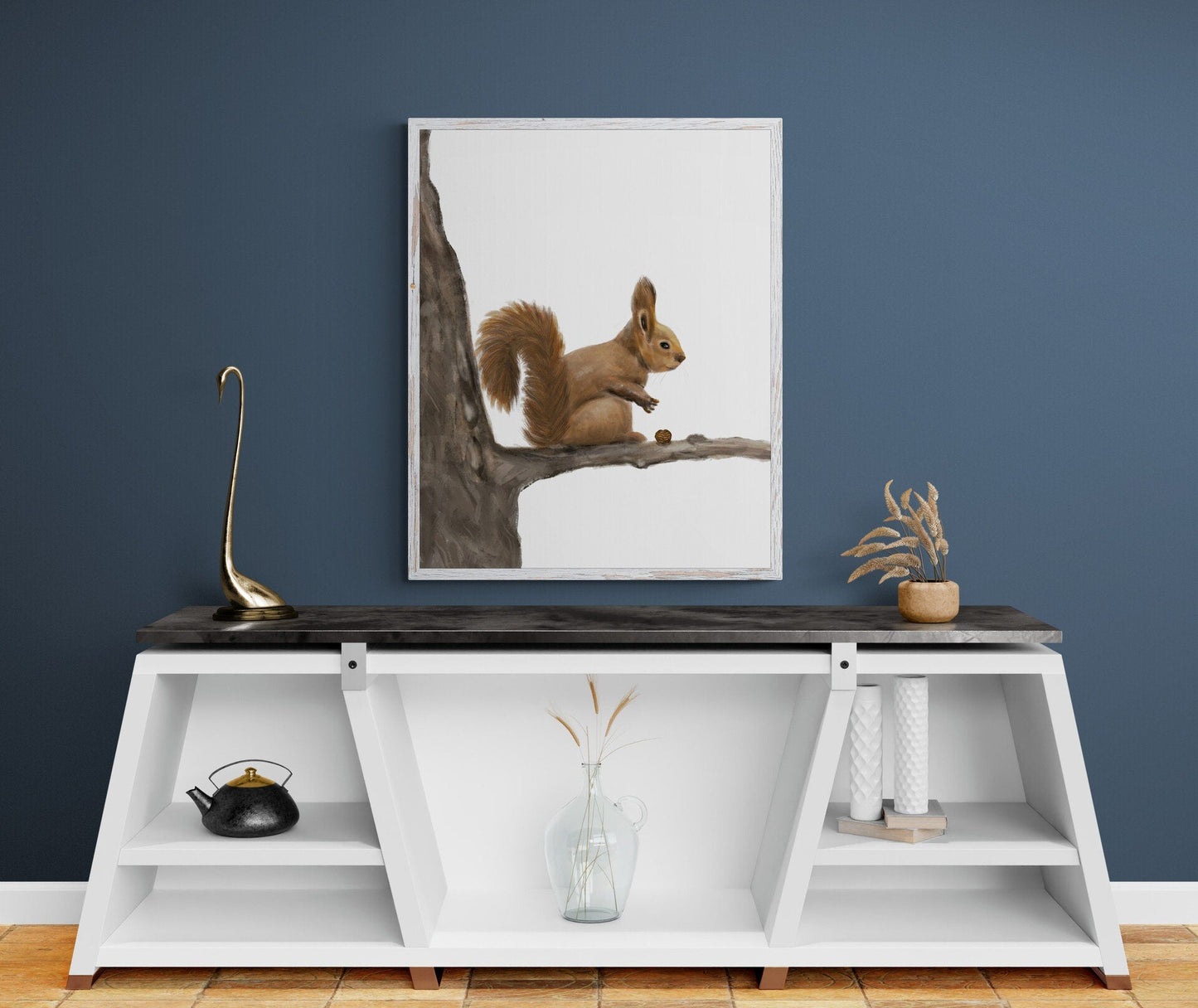 Squirrel Print, Squirrel Portrait, Animal Art, Living Room Wall Art, Home Decor, Wildlife Illustration, Animal Lover Gift - MerikaArt