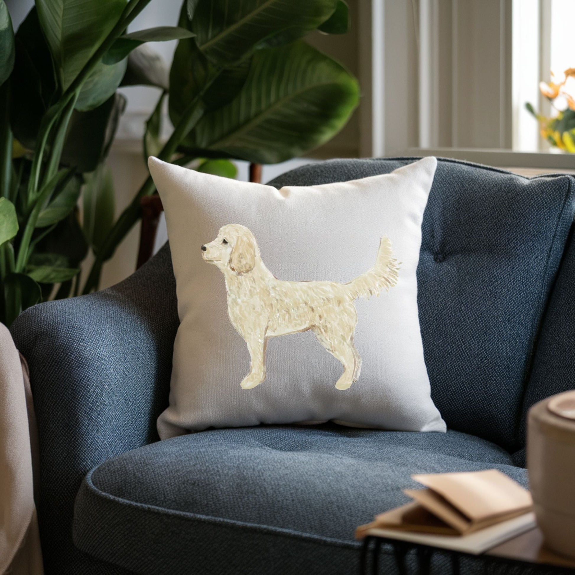 Standing Goldendoodle Pillow - MerikaArt