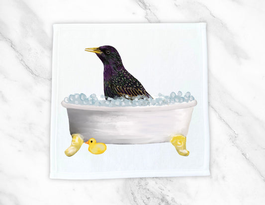 Starling Bubble Bath Washcloth - MerikaArt